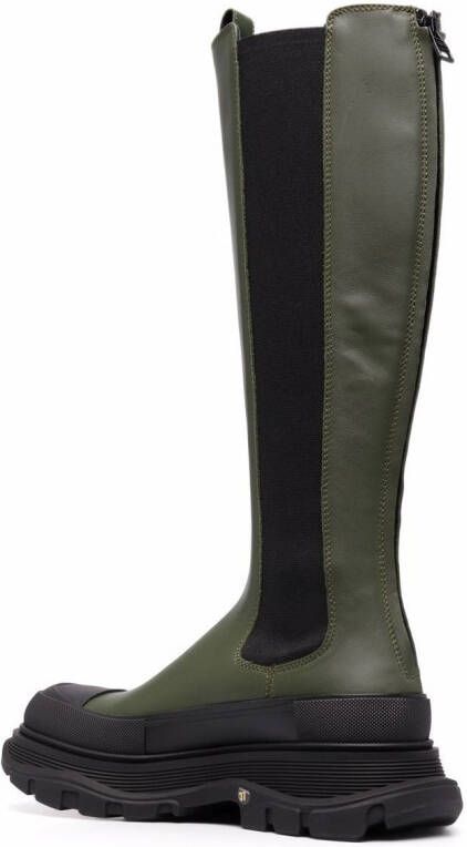 Alexander McQueen Tread Slick leren laarzen Groen