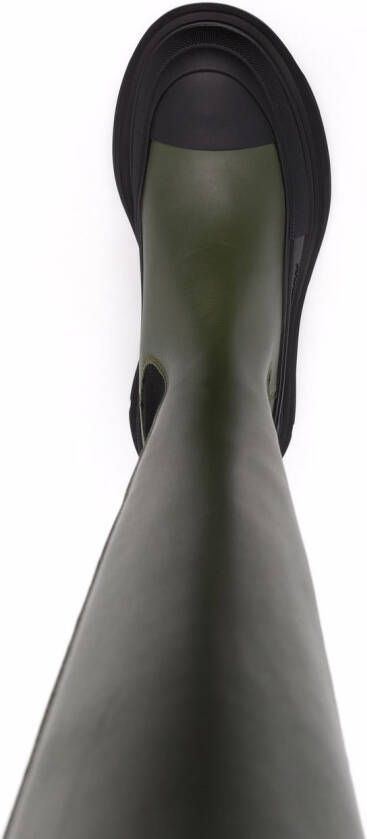 Alexander McQueen Tread Slick leren laarzen Groen