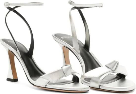 Alexandre Birman Clarita Bell 85mm metallic leren sandalen Zilver