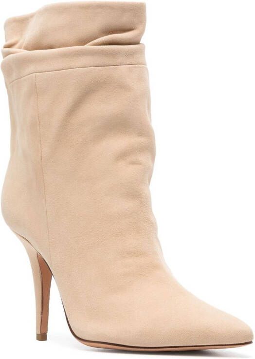 Alexandre Birman Leren laarzen Beige