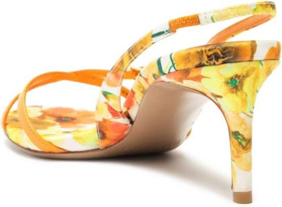 Alexandre Birman Maia 60mm sandalen met bloemenprint Oranje