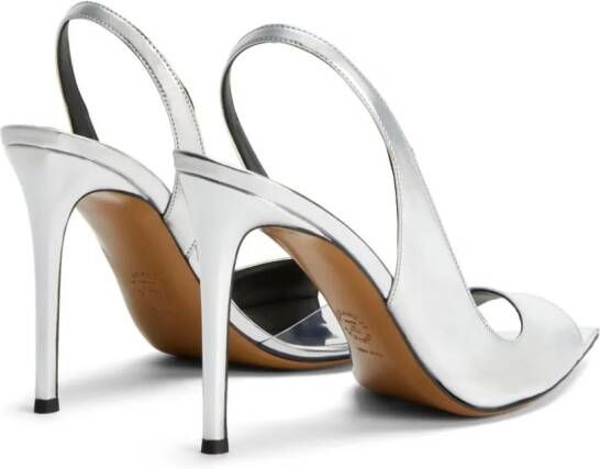 Alexandre Vauthier Stiletto pumps met spiegelende afwerking 105 mm Zilver