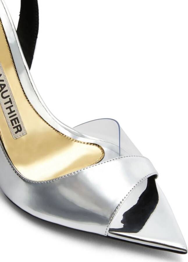 Alexandre Vauthier Stiletto pumps met spiegelende afwerking 105 mm Zilver