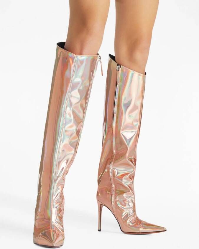 Alexandre Vauthier Alex laarzen met metallic afwerking Beige