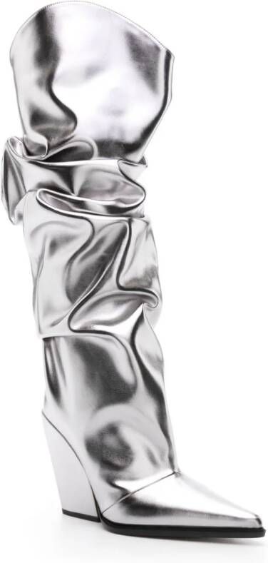 Alexandre Vauthier Avi 105mm knielaarzen Zilver