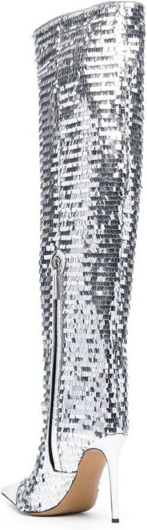 Alexandre Vauthier Clem knielaarzen met pailletten Zilver