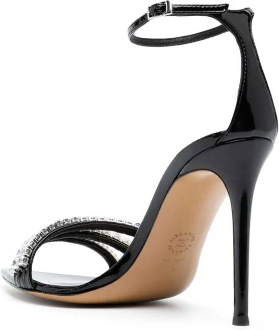 Alexandre Vauthier 85mm leren sandalen verfraaid met kristallen Zwart