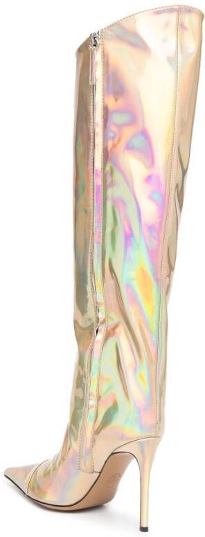 Alexandre Vauthier Holografische knielaarzen Goud