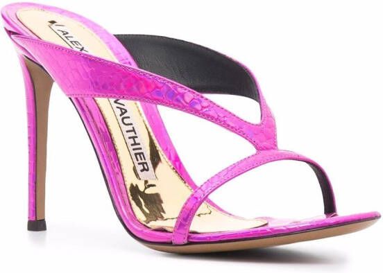 Alexandre Vauthier Sandalen met krokodillenleer-effect Roze