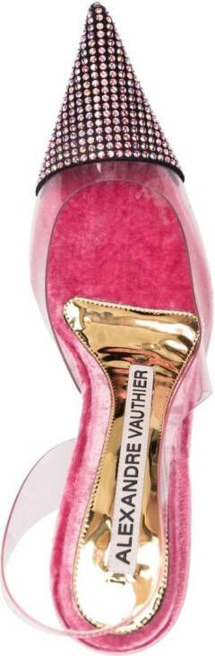 Alexandre Vauthier Slingback pumps verfraaid met stras Roze