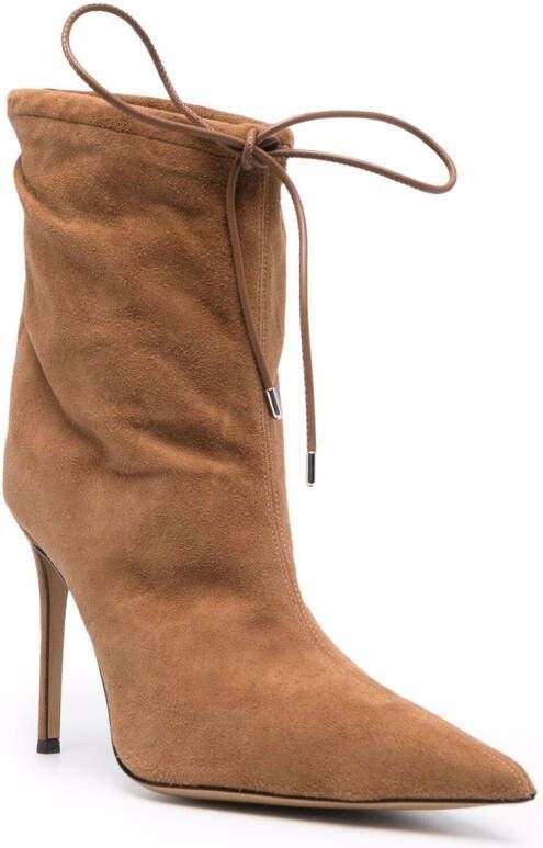 Alexandre Vauthier Veterlaarzen met puntige neus Beige