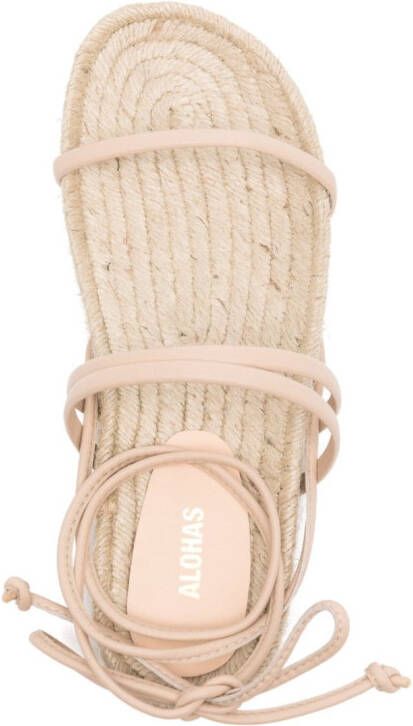 ALOHAS Rayna sandalen met veters Beige