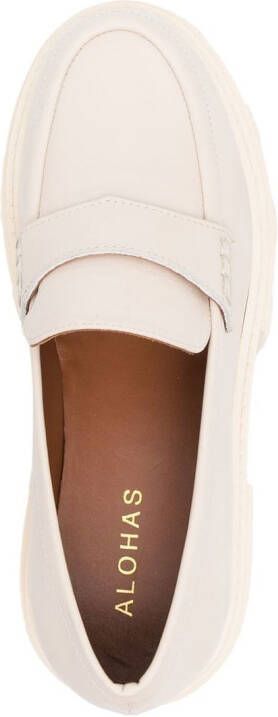 ALOHAS Trailblazer leren loafers Beige