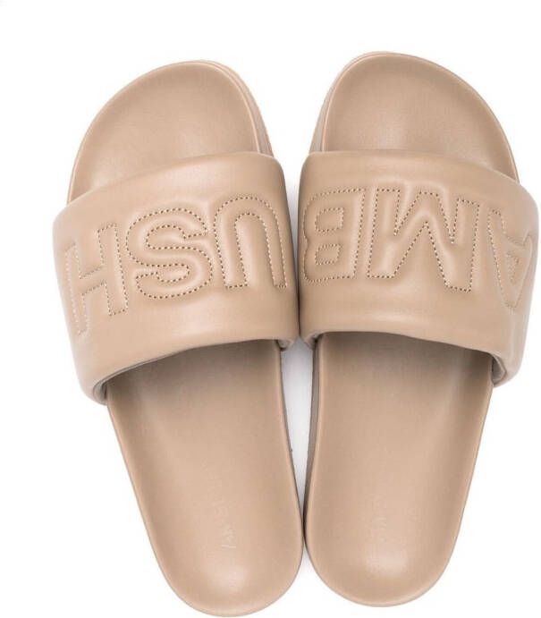 AMBUSH Slippers met logo-reliëf Beige