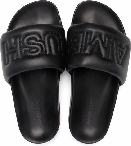 AMBUSH Slippers met logo Zwart