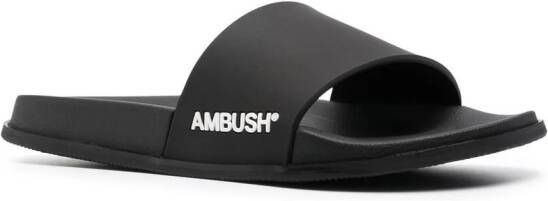 AMBUSH Slippers met logo Zwart