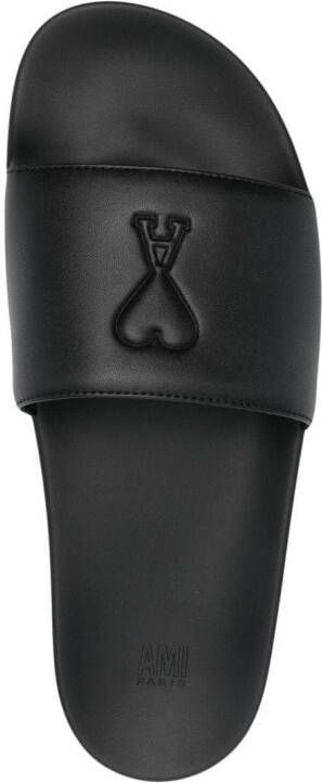 AMI Paris Ami De Coeur slippers Zwart