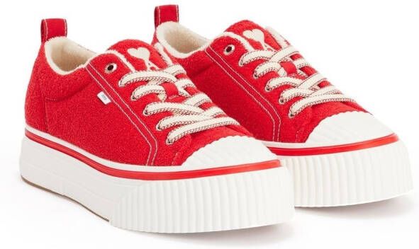 AMI Paris Sneakers met plateauzool Rood