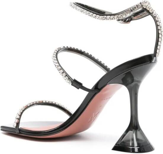 Amina Muaddi 95 mm Gilda Glass sandalen Zwart