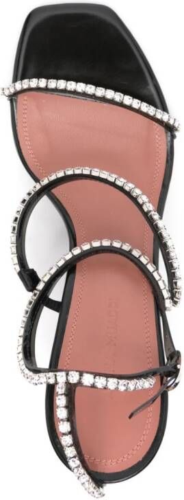 Amina Muaddi 95 mm Gilda Glass sandalen Zwart
