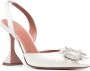 Amina Muaddi Begum satijnen pumps 95 mm Wit - Thumbnail 2