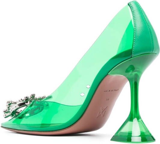 Amina Muaddi Begum glazen pumps Groen