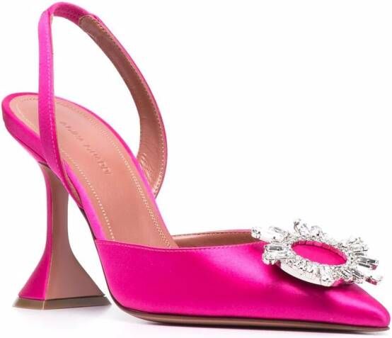 Amina Muaddi 70 mm Begum slingback pumps Roze