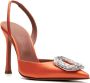 Amina Muaddi Camelia satijnen pumps Oranje - Thumbnail 2