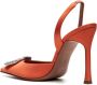 Amina Muaddi Camelia satijnen pumps Oranje - Thumbnail 3