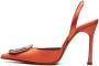 Amina Muaddi Camelia satijnen pumps Oranje - Thumbnail 4