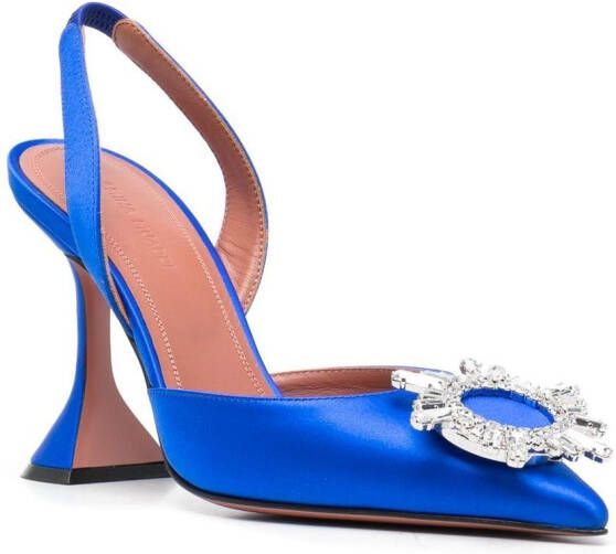 Amina Muaddi Pumps verfraaid met kristal Blauw