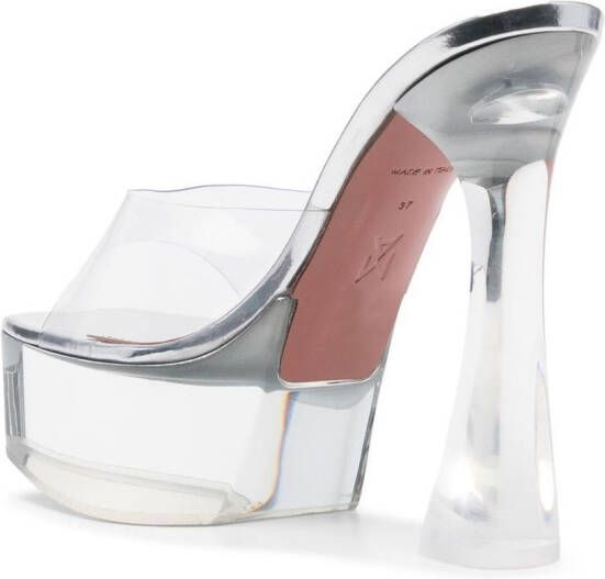 Amina Muaddi Dalida doorzichtige sandalen Zilver
