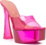 Amina Muaddi 140mm Dalida Glass muiltjes met plateauzool Roze - Thumbnail 2