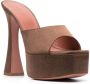 Amina Muaddi 140mm Dalida muiltjes met plateauzool Bruin - Thumbnail 2