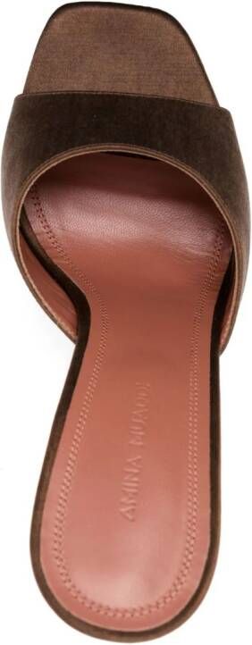 Amina Muaddi 140mm Dalida muiltjes met plateauzool Bruin