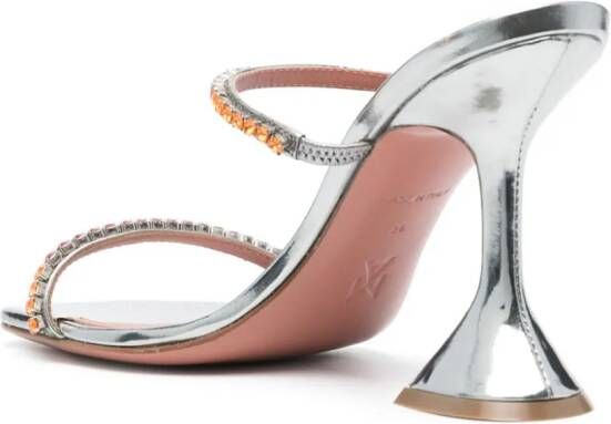 Amina Muaddi Gilda sandalen verfraaid met kristallen Zilver