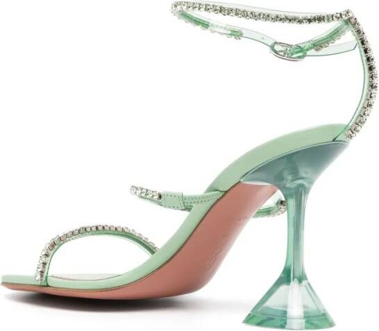 Amina Muaddi Gilda sandalen verfraaid met kristallen Groen