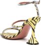 Amina Muaddi Gilda sandalen met zebraprint Geel - Thumbnail 3