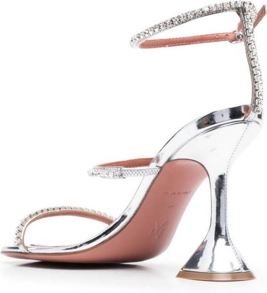 Amina Muaddi 110 mm Gilda sandalen met kristallen Wit