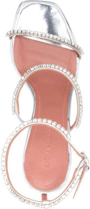 Amina Muaddi 110 mm Gilda sandalen met kristallen Wit