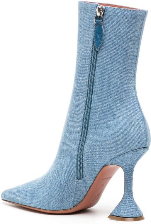 Amina Muaddi Giorgia enkellaarzen Blauw