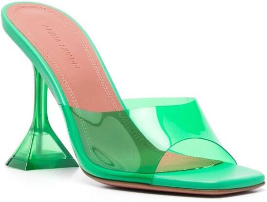 Amina Muaddi 95mm Lupita Glass muiltjes Groen