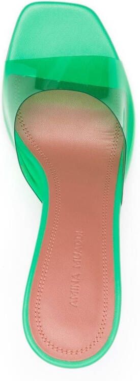 Amina Muaddi 95mm Lupita Glass muiltjes Groen