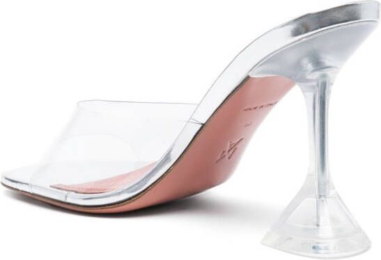 Amina Muaddi Lupita 95 mm doorzichtige muiltjes Beige