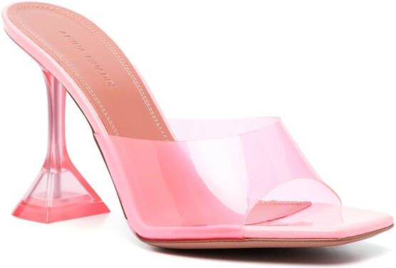 Amina Muaddi Lupita Glass muiltjes Roze