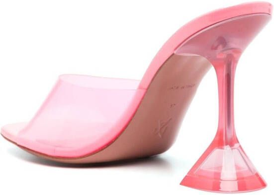 Amina Muaddi Lupita Glass muiltjes Roze