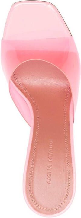 Amina Muaddi Lupita Glass muiltjes Roze