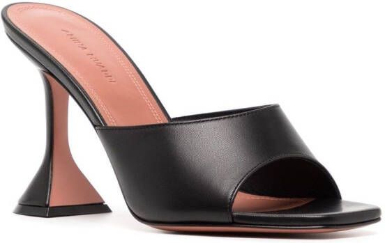 Amina Muaddi Lupita 95 mm leren muiltjes Zwart