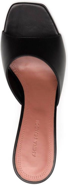Amina Muaddi Lupita 95 mm leren muiltjes Zwart