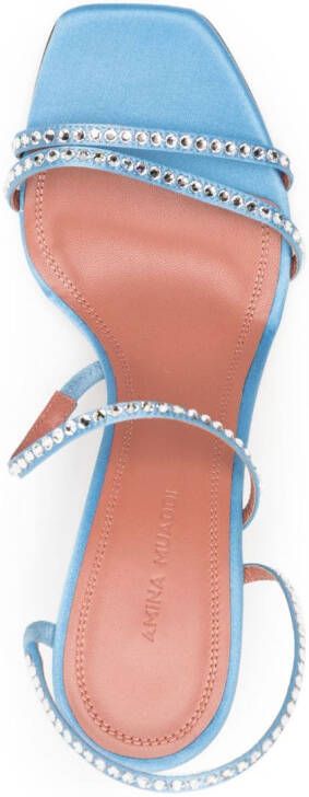 Amina Muaddi Naima sandalen verfraaid met kristal Blauw